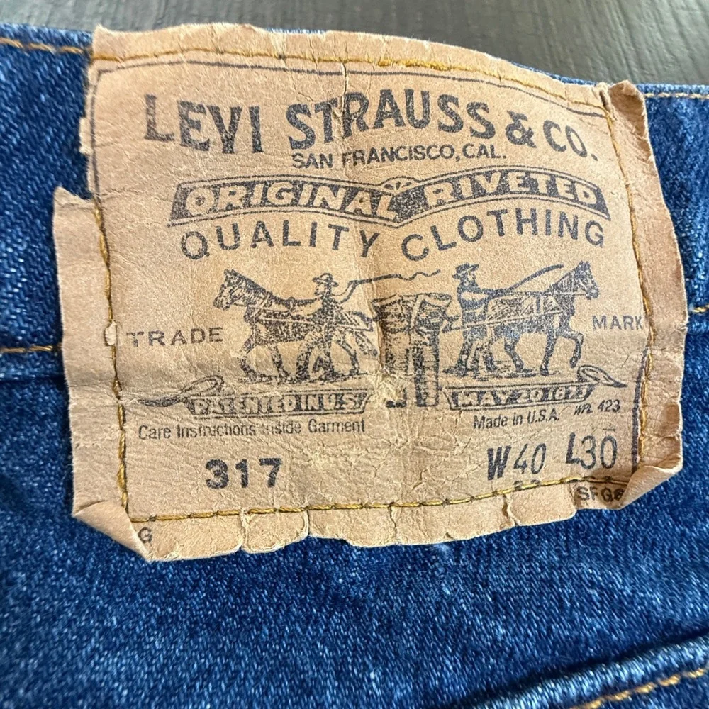 Vintage Levis 517 Orange Tab Jeans Mens 39x26 Blue Denim Made‎ in USA 20517-0217